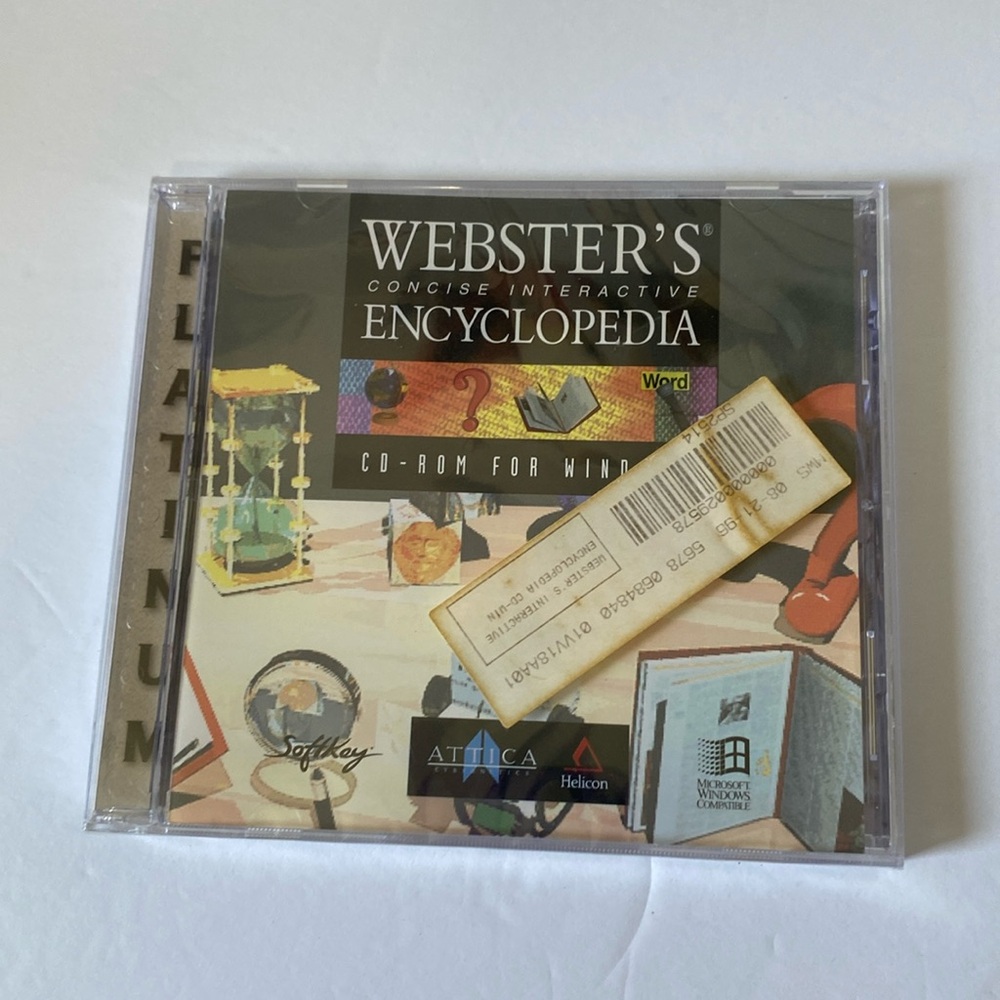 Vintage SEALED Websters Concise Interactive Encyclopedia CD for Windows